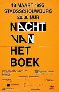 30492 Manifestatie in het kader van promotie van boeken en literatuur in de Stadsschouwburg, 18-03-1995