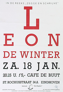 30497 Presentatie van schrijver Leon de Winter in café De Buut, 18-01-1993