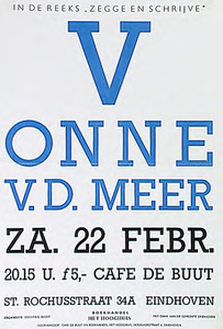 30498 Presentatie van schrijfster Vonne v.d. Meer in café De Buut, 22-02-1993