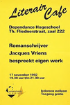 30522 Romanschrijver Jacques Vriens bespreekt eigen werk in Dependance Hogeschool, 17-11-1992