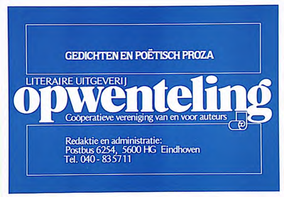 30527 Literaire uitgeverij Opwenteling, 1993
