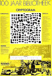 30533 Cryptogram op poster ter gelegenheid van 100 jaar bibliotheek, 1992