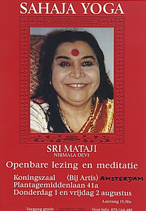 30581 Openbare lezing en meditatie Sahaja Yoga in Koningszaal (bij Artis), 01-08-1995 - 02-08-1995
