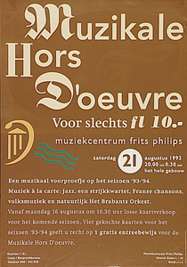 30737 Muzikaal voorproefje op het seizoen '93-'94 door o.a. het Brabants Orkest in Muziekcentrum Frits Philips, 21-08-1993