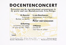 30748 Concert in Muziekcentrum onder leiding van de docenten van de Muziekschool, 20-03-1993
