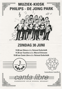 30793 Zanguitvoering van diverse koren in Muziekkiosk Philips de Jong Park, 30-06-1991