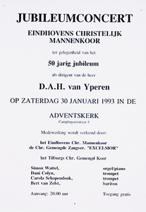 30804 Jubileumconcert Eindhovens Christelijk Mannenkoor ter gelegenheid van 50 jarig jubileum dirigent van Yperen in de ...