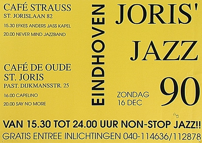 30873 Jazzoptreden in café Strauss en café De Oude St. Joris, 16-12-1990