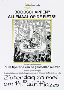 30915 Opvoering straatopera over gebruik van de fiets op de Piazza, 20-05-1995