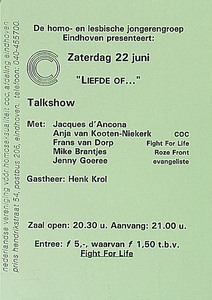 30958 Talkshow door de homo- en lesbische jongerengroep bij COC, 22-06-1991