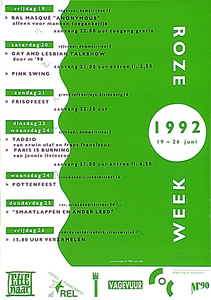 30968 Programma Roze Week 1992 op diverse locaties in Eindhoven, 19-06-1992 - 26-06-1992