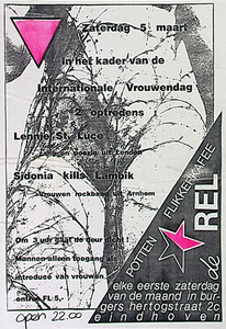 30974 Optredens in het kader van de Internationale Vrouwendag in Potten en Flikkerkafee de Rel, 05-03-1994