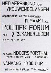 31075 Politiek forum in de Indoorsporthal met vrouwelijke 2e kamerleden, georganiseerd door Ned. Vereniging voor ...