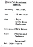 31076 Bijeenkomst Vrouwen voor Netwerk in Artys, 24-02-1994