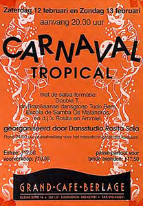 31093 Carnaval georganiseerd door Dansstudio Rosita Solá in Grand Cafe Berlage, 12-02-1994 - 13-02-1994