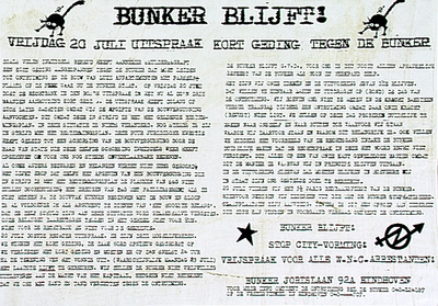 31119 Aankondiging uitspraak kortgeding tegen de bunker van kraakbeweging tegen Gemeente Eindhoven, 20-07-1990