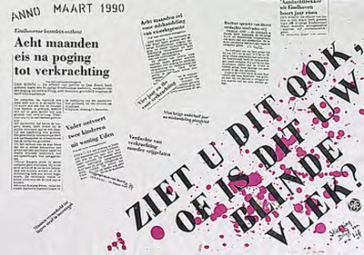 31186 Protest tegen bezuinigingen voor de opvang van vrouwen, 03-1990
