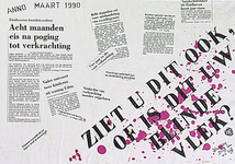 31186 Protest tegen bezuinigingen voor de opvang van vrouwen, 03-1990