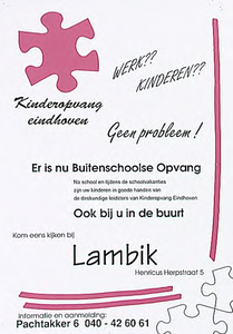 31309 Kinderopvang Eindhoven met buitenschoolse opvang bij Lambik, 1992