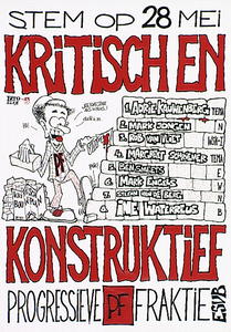 31335 Affiche Progressieve Fraktie voor de studentenverkiezingen TU Eindhoven, 28-05-1991