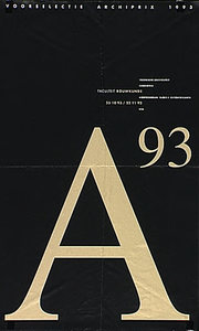 31348 Tentoonstelling in kader van architectenprijs 1993 bij faculteit Bouwkunde van TU Eindhoven, 25-10-1993 - 22-11-1993