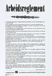 31412 Facsimile van arbeidsreglement uit 1850 als reclame, 1992