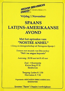 31522 Latijns-amerikaanse avond met zang- en dansgezelschap uit Tarragona-Spanje in Zaal 't Koetsiertje, 01-11-1991