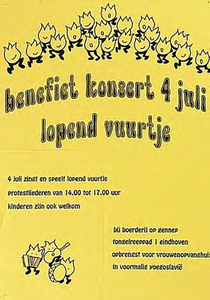 31530 Benefiet concert van Lopend Vuurtje met protestliederen bij boederij op Gennep, 04-07-1993