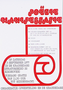 31620 Poëzie manifestatie in de Krabbedans, 03-09-1977