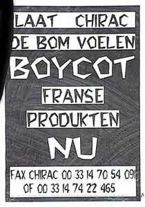 31709 Boycot franse producten met het oog op franse kernwapenprogramma, 1995