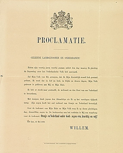 31758 Proclamatie bij het regeringsjubileum van Willem III, 12-05-1889