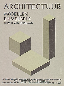 31774 Expositie architectuur van Dom van de Laan in het Noordbrabants Museum in Den Bosch, 18-09-1982 - 31-10-1982