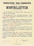 31775 Bekendmaking van het omwisselen van oude muntbiljetten tegen nieuwe door de Minister van Financiën, 01-07-1909 - ...