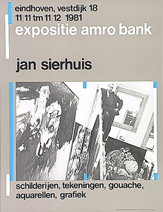 31905 Expositie van het werk van Jan Sierhsuis in de amro bank k, 1981