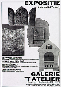 31913 Expositie van beelden kunstenaars in galerie 't Atelier, 1985