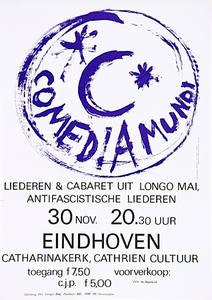31921 Voorstelling van verzetsliederen & cabaret in de Catharinakerk, 1980