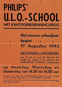 31982 Philips' ULO - Schooljaar 1943 Trefwoorden: voortgezetonderwijs, Philips,, 1943