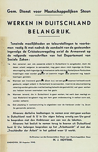 31991 Werving van werkelozen als arbeiders in Duitsland, 1940