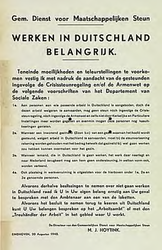 31991 Werving van werkelozen als arbeiders in Duitsland, 1940