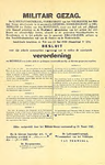 32001 Verordening Militair Gezag Trefwoorden: defensie, 1917