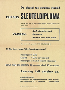 32008 Aankondiging cursus vervolkonderwijs, 1955