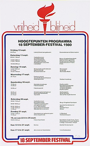 32019 Programma 18 September-festival 1980 Trefwoorden: bevrijding, festiviteiten, 1980