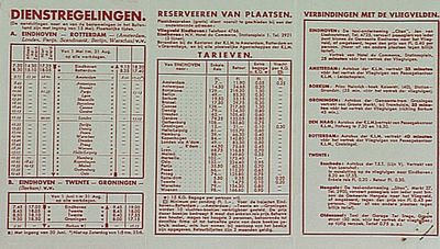 32029 Prospectus zomerdienstregeling van de K.L.M. 1934, 1934