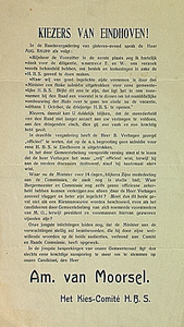 32032 Pamflet van het kies-comite H.B.S. voor de raadsverkiezingen, 1900 - 1910