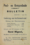 32033 Extra Bulletin van Peel- en Kempenbode met uitslag gemeenteraadsverkiezingen, 11-03-1908