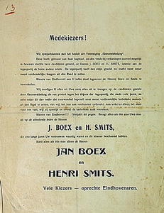 32037 Pamflet Gemeenteraadsverkiezingen, 1908