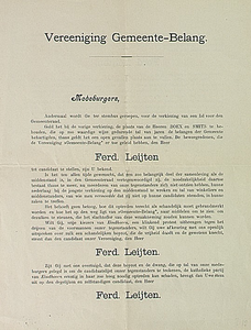 32038 Pamflet Gemeenteraadsverkiezingen, 1908