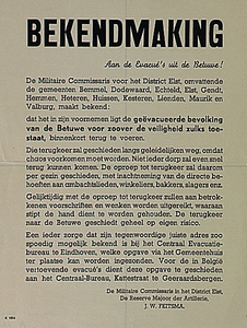 32054 Bekenmaking evacuatie Betuwe, 1944