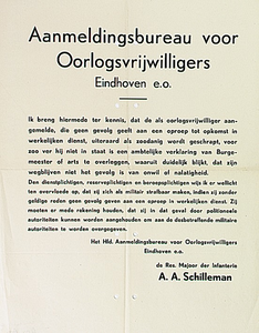 32064 Bekendmaking voor de werving van oorlogsvrijwilligers, 1944