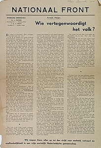 32083 Pamflet Nationaal Front, 1940